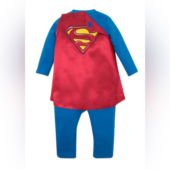 Superman 12M one piece costume/ PJs with removable attachable cape - Picture 2 of 9